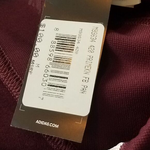Adidas Primeknit Burgandy Football Pants Size Medium - Picture 9 of 11